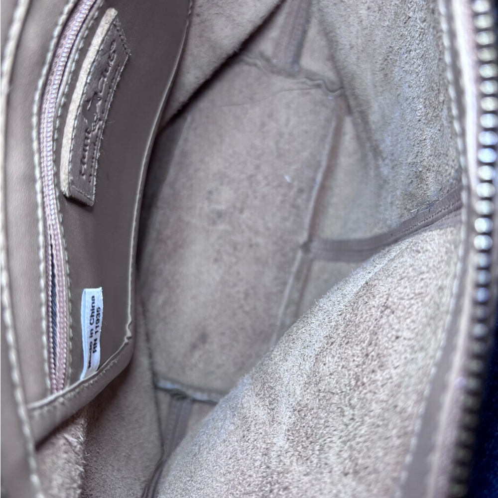 Vintage Hunt Club Beige Leather Shoulderbag Retro Traditional Chic Purse Handbag - Picture 6 of 6